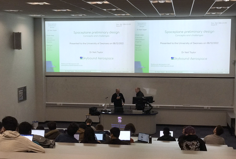 Dr Neil taylor prepars to give a lecture at Swansea University